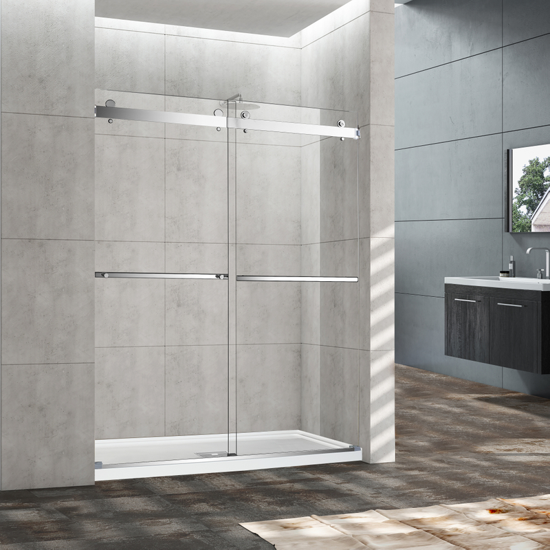 Portes de douche coulissantes coulissantes de style chrome poli (HA421-CH)