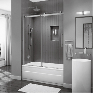 Portes de baignoire à coulisses simples de verre sans cadre personnalisées (baignoire HC-420)