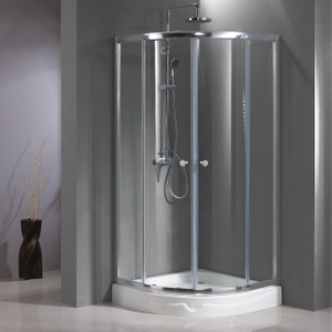 Coffre-douche de douche de douche en verre transparent de coulissement coudé sur mesure (HR-249Q)