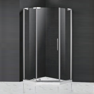 Portes de douche à charnière en verre transparente semi-cadre néo-angle (YK-A31)