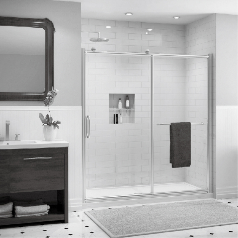 Portes de douche coulissantes en verre sans cadre (HH-420)
