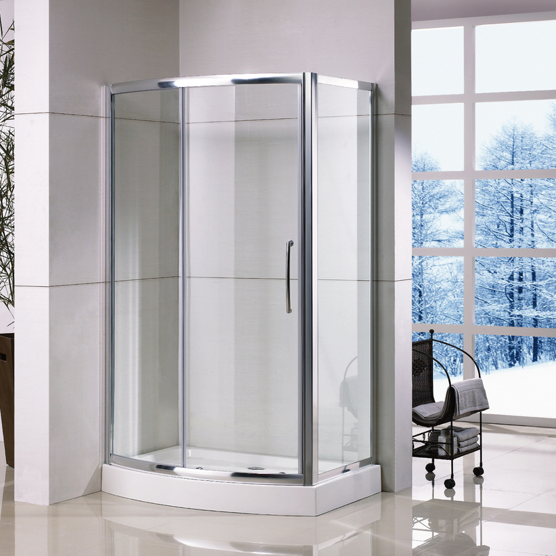 Portes de douche de douche coulissante coulissantes encadrées en verre coulissant incurvées (QA-BF1200800)