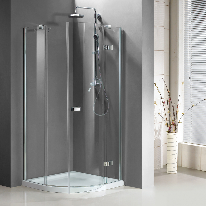 Portes de douche articulées en verre courbé sur mesure en verre incurvé (HK239)