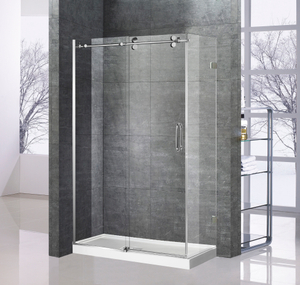 Portes de douche coulissantes coulissantes en verre sans cadre de salle de bain (HX420)