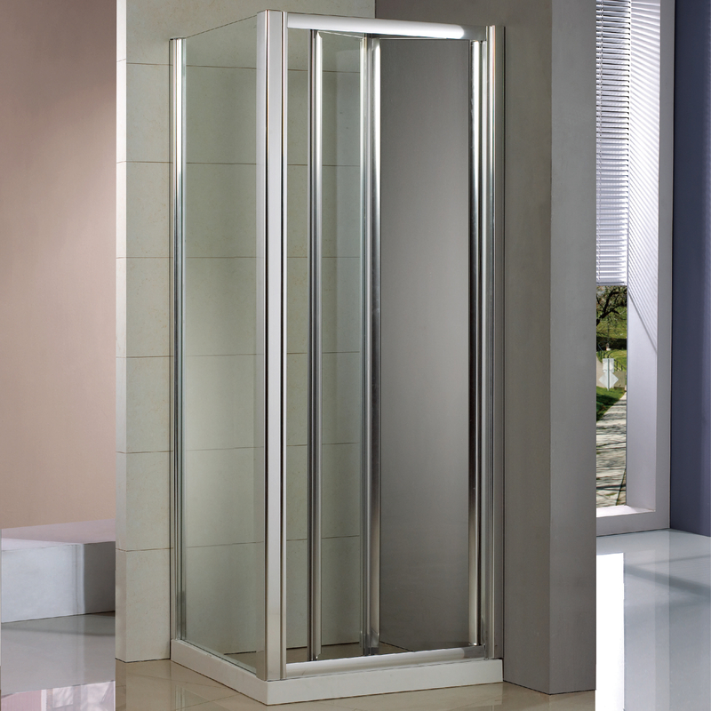 Accueil Portes de douche Bifold en verre de salle de bain personnalisée (HB-BS139)