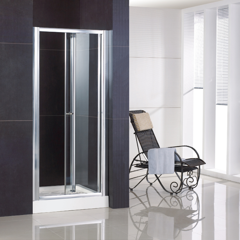 Portes de douche à bifold en verre à encadrement moderne personnalisé (WS-B090)
